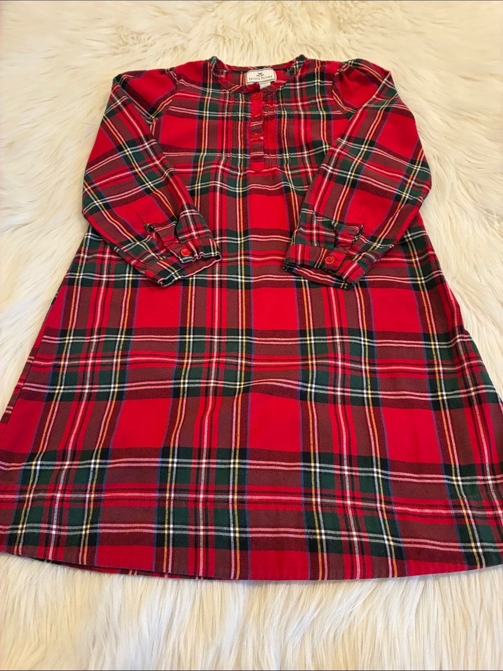 Petite Plume Girls Brushed Twill Beatrice Nightgown—Imperial Tartan Plaid